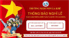 THÔNG BÁO NGHỈ LỄ 30/4 VÀ 1/5