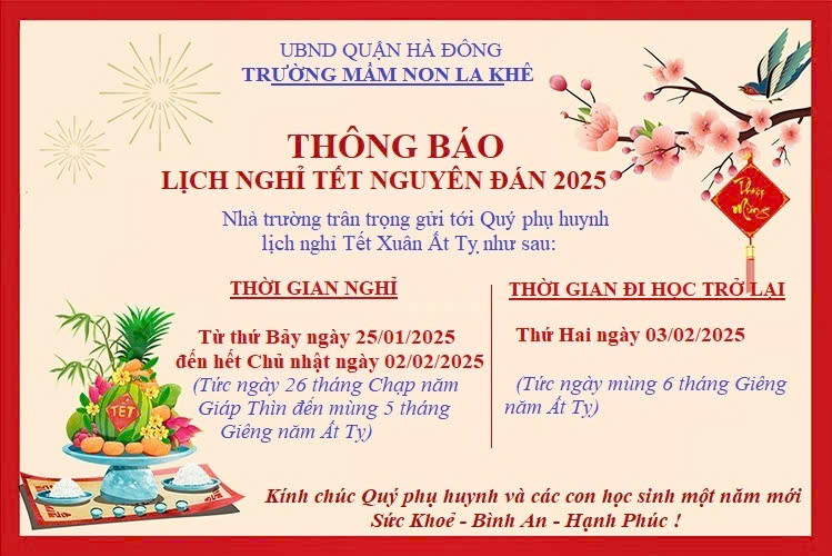 thông báo nghỉ tết